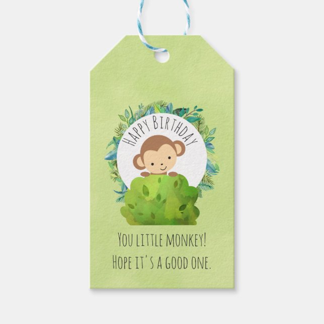 Monkey Peekout från Bushs födelsedag Presentetikett (Framsidan)