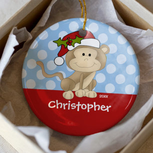 Monkey Personlig Boy-julprydnad Julgransprydnad Keramik