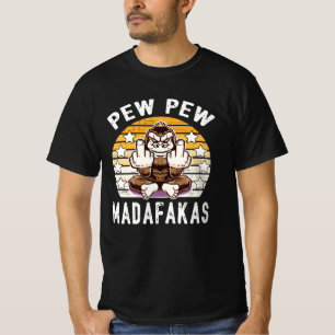Monkey Pew Pew Madafakas Coola Quote i T Shirt
