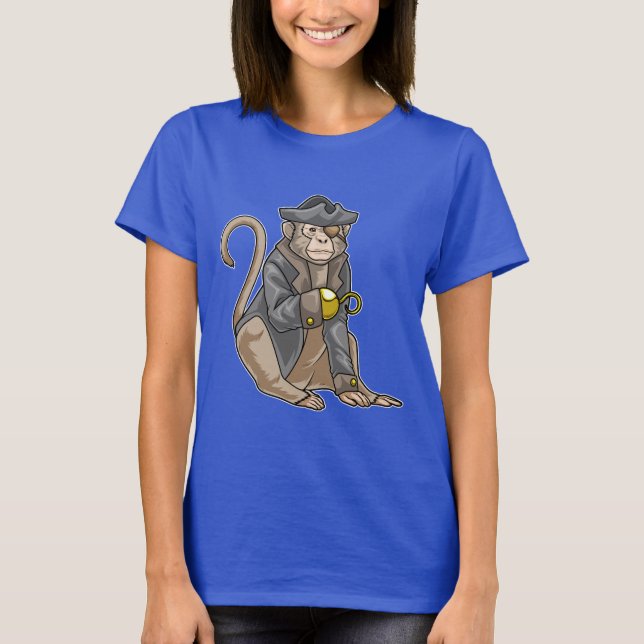 Monkey Pirat Krok T Shirt (Framsida)