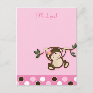 Monkey Play Rosa 4x5 Flat Tackkort Tack Kort