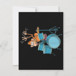Monkey Plays Drums T-Shirt-presenter Tack Kort