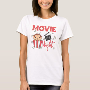Monkey Popcorn Movie Night Sweet Monkey Movies T Shirt