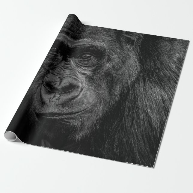 MONKEY PORTRÄTT ON BW PRESENTPAPPER (Utrullad)