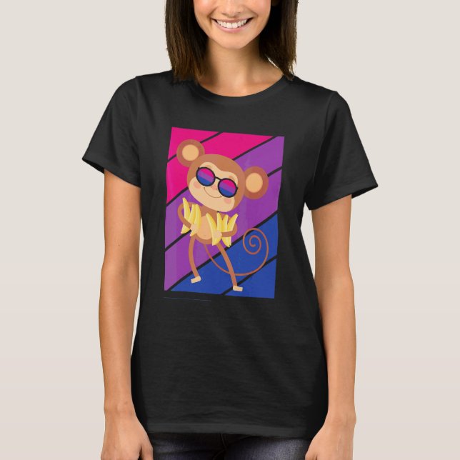 Monkey Pride Bisexuell Flagga Lgbtq Stolt Allierad T Shirt (Framsida)