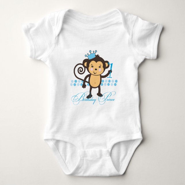 Monkey Prince Shirt, första födelsedag T-shirt (Framsida)