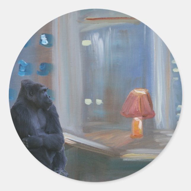 Monkey Pub Runt Klistermärke (Framsida)