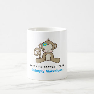 Monkey Pun Cute Kawaii Funny Kaffemugg