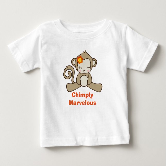 Monkey Pun Funny säger med Cute Monkey Tee Shirt (Framsida)