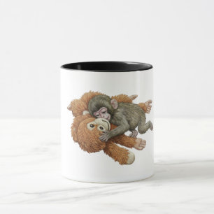 Monkey Punch Grafik, Baby Monkey Orangutang Knuff Mugg