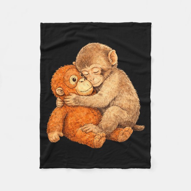 Monkey punch grafisk t-shirt  fleecefilt (Framsidan)