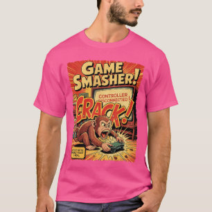 Monkey Rage Gamer Retro Comic Console Rolig Video  T Shirt