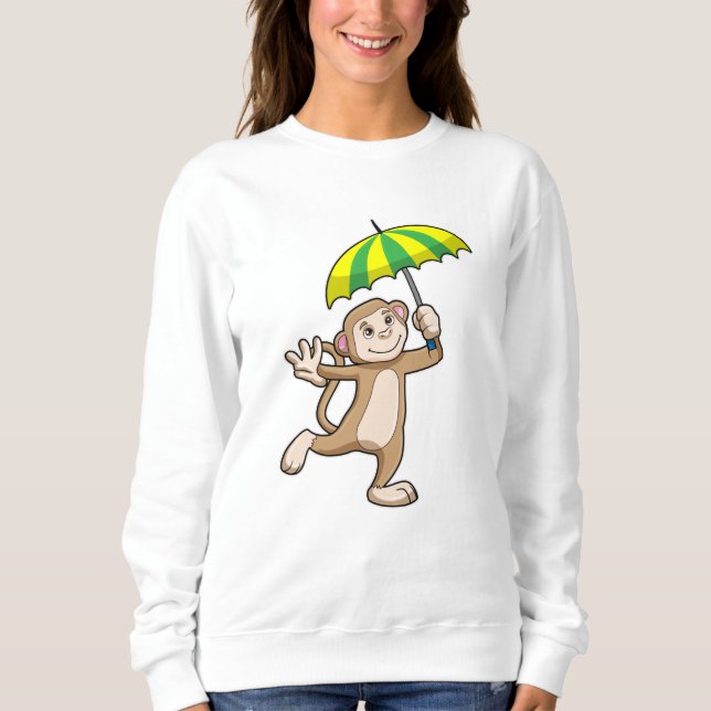 Monkey Rain Umbrella T Shirt (Framsida)