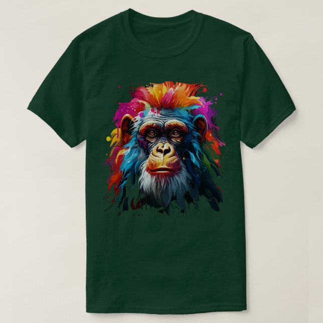 Monkey Rainbow T Shirt (Design framsida)
