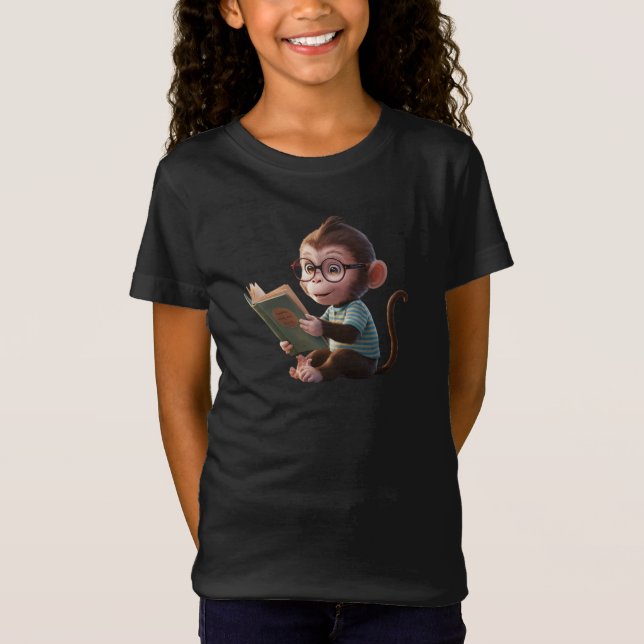 Monkey Reading Graphic Tee t-shirt (Framsida)