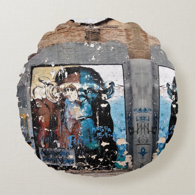 Monkey Round cushion Rund Kudde (Framsidan)