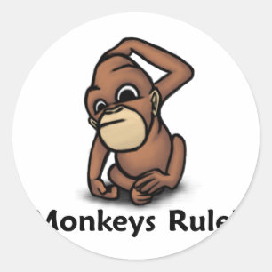 Monkey Rule! Runt Klistermärke