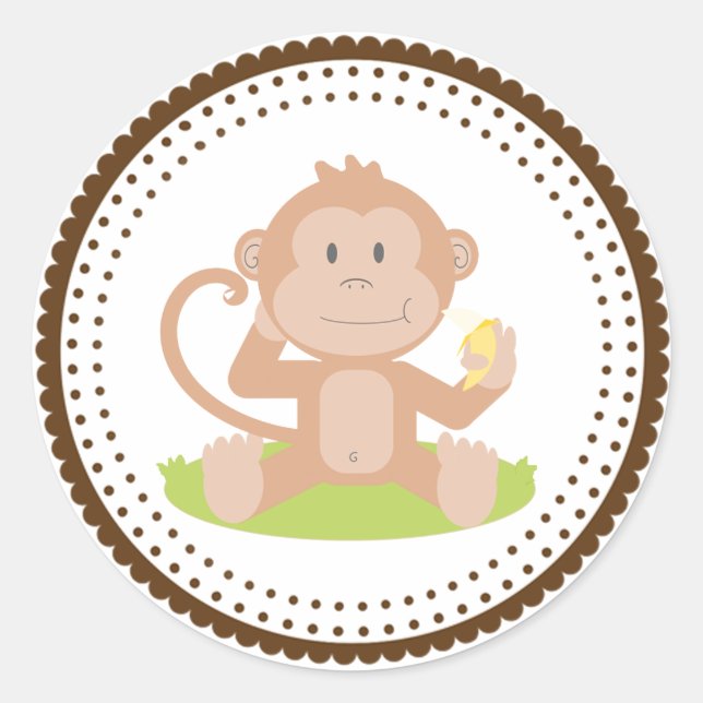 Monkey Runt Klistermärke (Framsida)