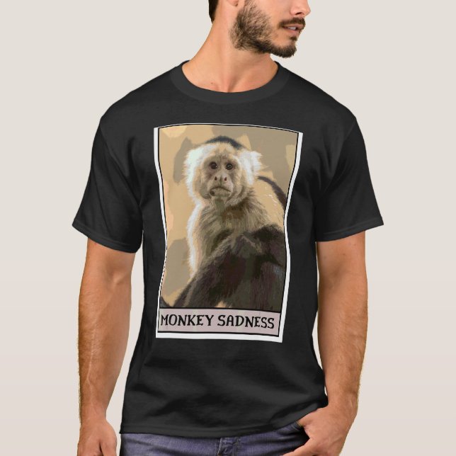 Monkey Sadness Monkey Gråter PM T Shirt (Framsida)