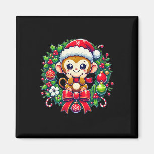 Monkey Santa Hat jul Julafton Magnet