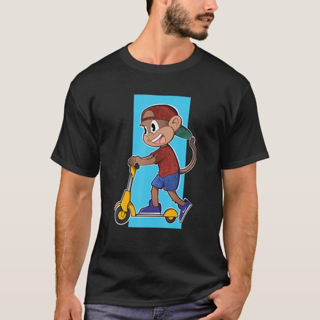 Monkey Scooter T Shirt (Framsida)