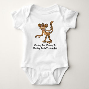 Monkey See, Monkey Do, Monkey Get in Trouble, ocks T-shirt