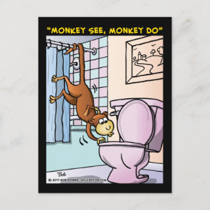 "Monkey See, Monkey Do" Vykort