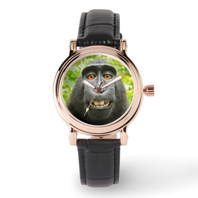 Monkey Selfie Armbandsur (Framsida)