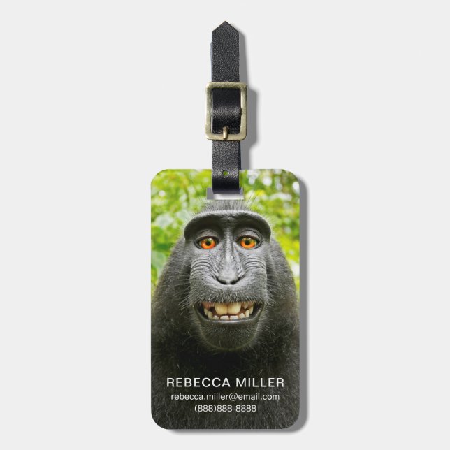 Monkey Selfie Bagagebricka (Vertikal Framsida)