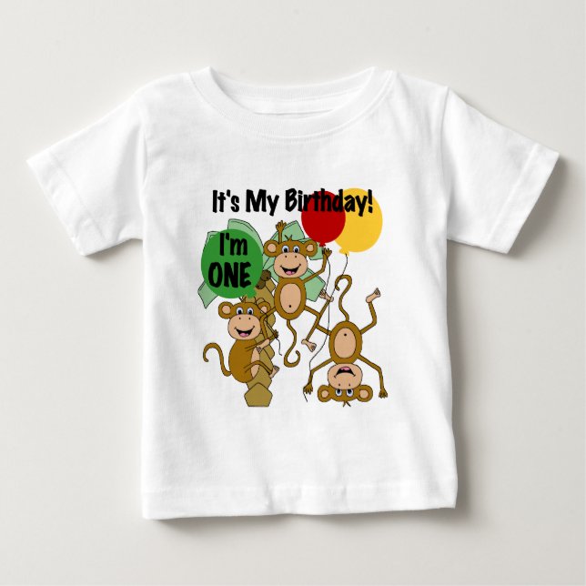 Monkey Shine 1:a Birthday Tshirts and Gifts (Framsida)