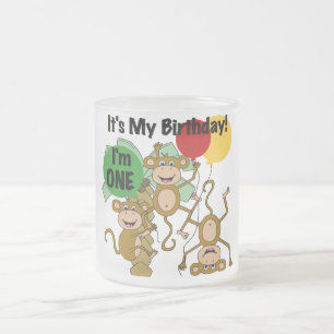 Monkey Shine 1:a Birthday Tshirts and Gifts Frostad Glasmugg
