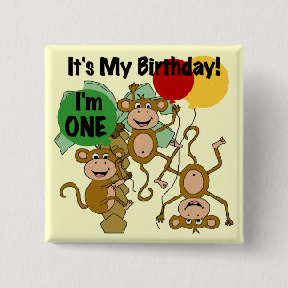 Monkey Shine 1:a Birthday Tshirts and Gifts Knapp