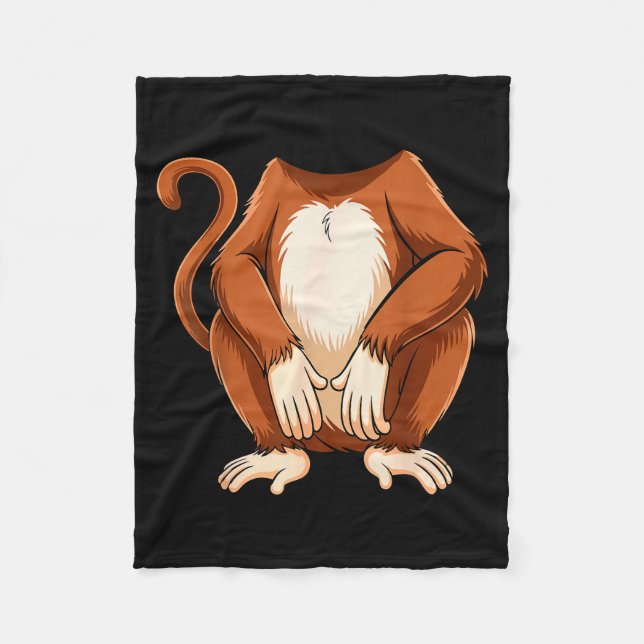 Monkey Shirt Adult Kids Men Women Brown Monkey Cos Fleecefilt (Framsidan)