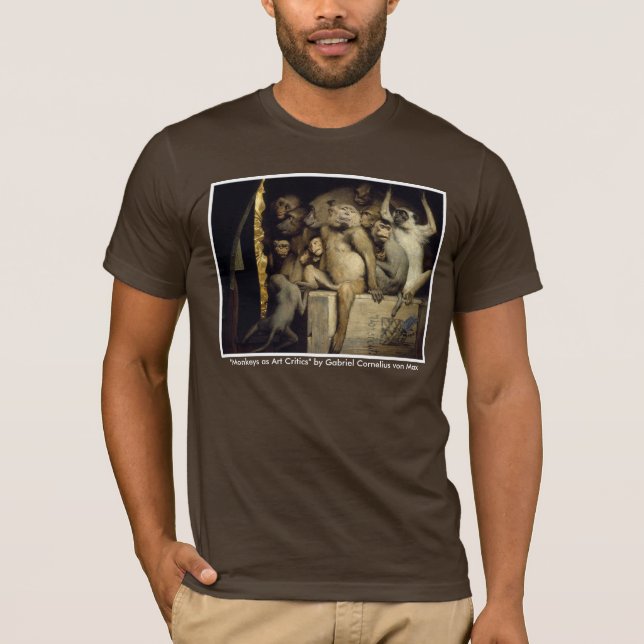 Monkey Shirt: Monkey as Art Critics Tee Shirt (Framsida)