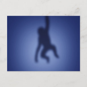 Monkey silhouette vykort