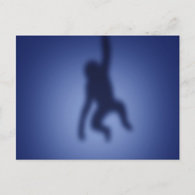 Monkey silhouette vykort (Framsida)