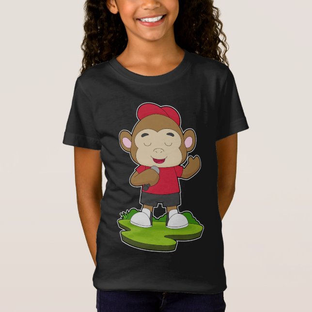 Monkey Singer Microphone T Shirt (Framsida)