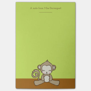 Monkey Sitta Down Tittar Lycklig Cute & Kawaii Post-it Block
