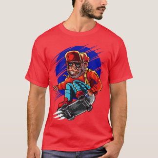 Monkey Skater Skateboard Skateboarding Monkey T Shirt