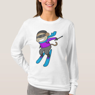 Monkey Skier Ski T Shirt