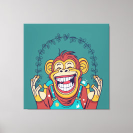 Monkey Smiling Canvastryck