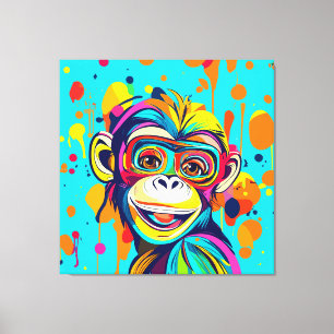 Monkey Smiling Canvastryck