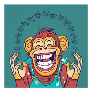 Monkey Smiling Fototryck