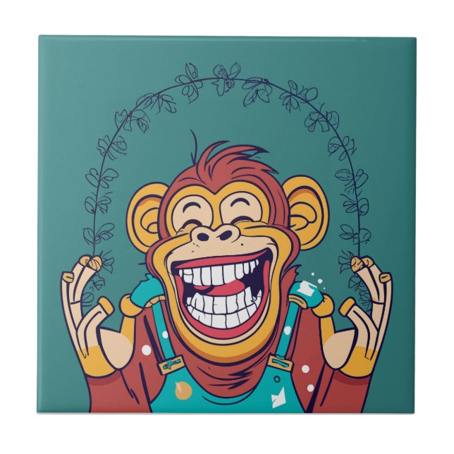 Monkey Smiling Kakelplatta (Framsidan)