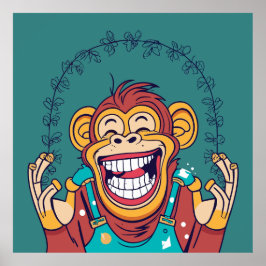 Monkey Smiling Poster