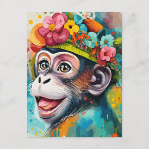 Monkey Smiling Vykort