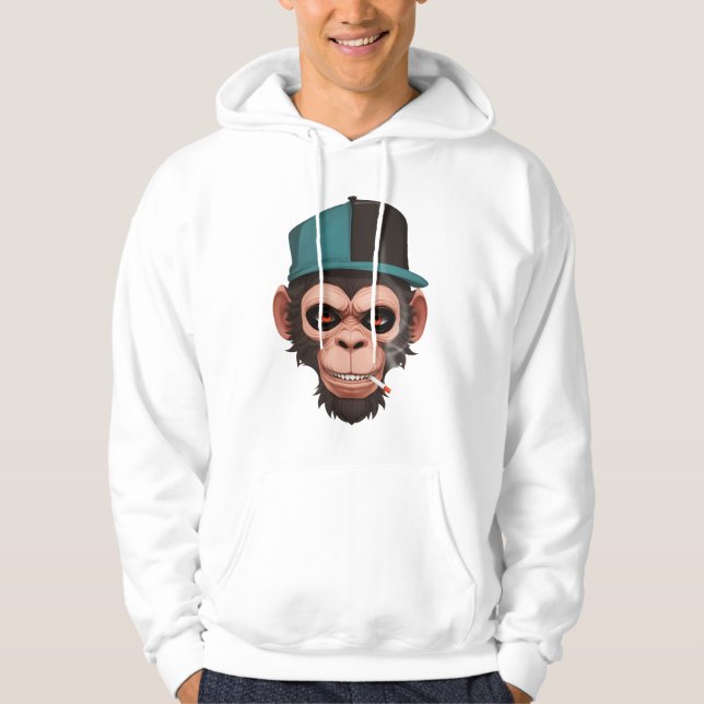 Monkey smokes hoodie (Framsida)