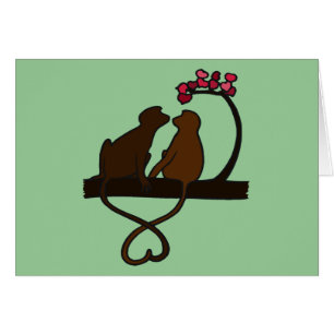 Monkey Smooches Card Hälsningskort