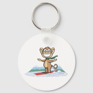 Monkey Snowboarder Nyckelring