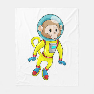 Monkey som Astronaut Fleecefilt